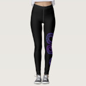 Zwarte slang Moderne schetssport Gym Leggings (Voorkant)