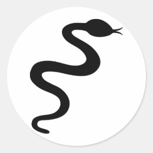 zwarte slang ronde sticker
