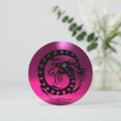 ZWARTE SLANGDRAAK ROZE FUCHSIA PAARSE EDELSTEEN KAART (Staand voorkant)