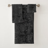 Zwarte slangenhuid bad handdoek (Insitu)