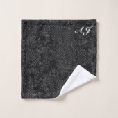 Zwarte slangenhuid bad handdoek (Wasdoekje)