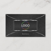 Zwarte slangenpatronen met zilverdecor en Logo Visitekaartje (Voorkant)