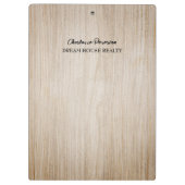 Zwarte sleutel en Wooden Background Custom Real Es Klembord (Achterkant)