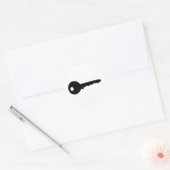 zwarte sleutel ronde sticker (Envelop)