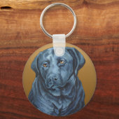 Zwarte Sleutelhanger Blue Dog Art-cadeaus (Voorkant)