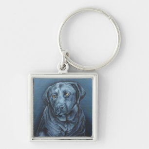 Zwarte Sleutelhanger Blue Dog Art-cadeaus