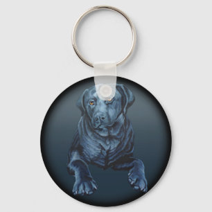 Zwarte Sleutelhanger Blue Dog Art-cadeaus