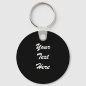 Zwarte Sleutelhanger Jouw tekst Sjabloon (Voorkant)