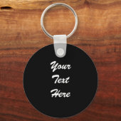 Zwarte Sleutelhanger Jouw tekst Sjabloon (Voorkant)