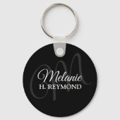 zwarte sleutelhanger met naam (Voorkant)