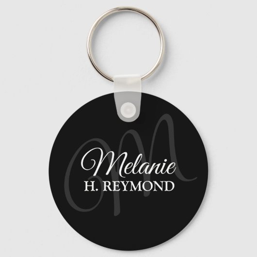 zwarte sleutelhanger met naam (Voorkant)