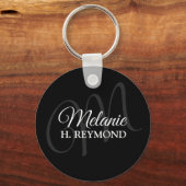 zwarte sleutelhanger met naam (Voorkant)