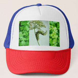 Zwarte slikstaart eten peterselie trucker pet