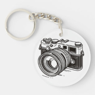 Zwarte SLR Fotograaf Camera Fotografie Sleutelhanger
