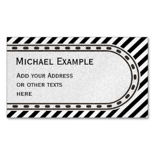 Zwarte smalle STRIPES + jouw tekst & ideeën Magnetisch Visitekaartje
