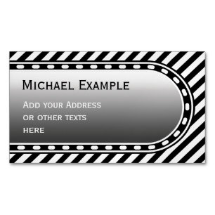 Zwarte smalle STRIPES + jouw tekst & ideeën Visitekaartje Magneet