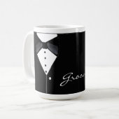 Zwarte Smoking Bruidegom Koffiemok (Voorkant links)