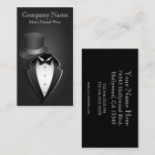Zwarte Smoking Heren Formele Kleding Zakelijke Vis Visitekaartje (Voorkant / Achterkant)