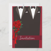 Zwarte smoking homohuwelijk uitnodiging (Voorkant)