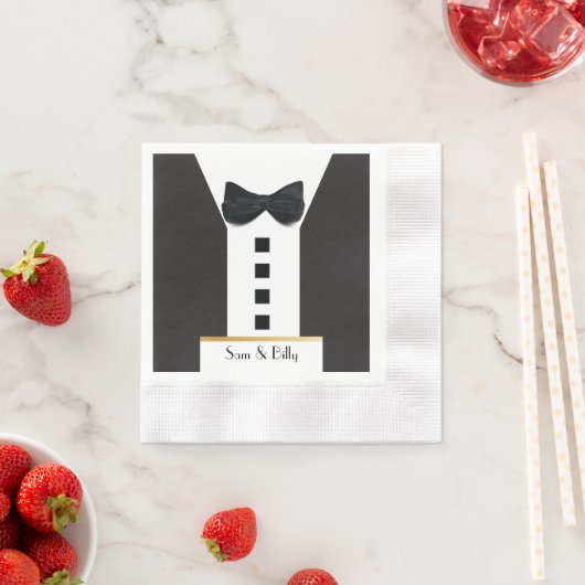 Zwarte Smoking 🎩 Klassiek Monogram Servet (Insitu)