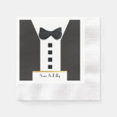 Zwarte Smoking 🎩 Klassiek Monogram Servet (Voorkant)