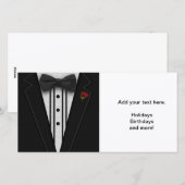 Zwarte Smoking met Vlinderdas Feestdagenkaart (Voorkant / Achterkant)