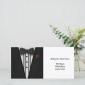 Zwarte Smoking met Vlinderdas Feestdagenkaart (Staand voorkant)