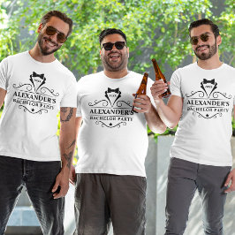 Zwarte smoking stropdas voor vrijgezellenfeest t-shirt