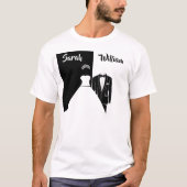 Zwarte smoking witte trouwjurk T-shirt (Voorkant)