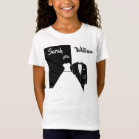 Zwarte smoking witte trouwjurk T-shirt