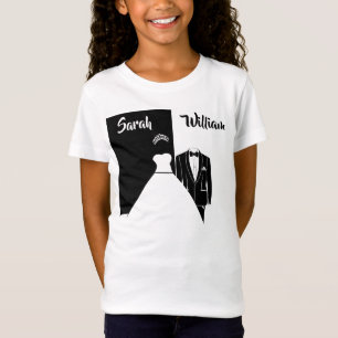 Zwarte smoking witte trouwjurk T-shirt