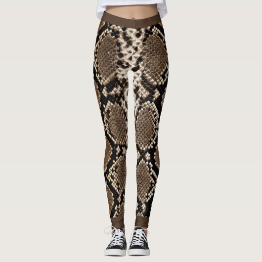 Zwarte snakeskin leggings (Voorkant)