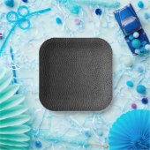 Zwarte snakeskin papieren bordje (Feest)