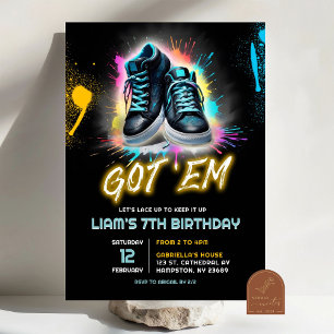 Zwarte Sneaker Bash Schoen Got Em Verjaardag Kaart