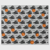 Zwarte Sneakers met Basketball Cadeaupapier (Vlak)