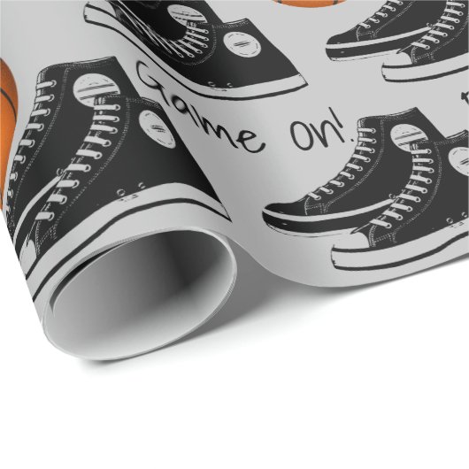 Zwarte Sneakers met Basketball Cadeaupapier (Rol Hoek)
