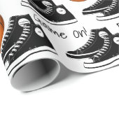 Zwarte Sneakers met Basketball Cadeaupapier (Rol Hoek)