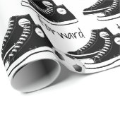 Zwarte Sneakers met Voetbal Cadeaupapier (Rol Hoek)