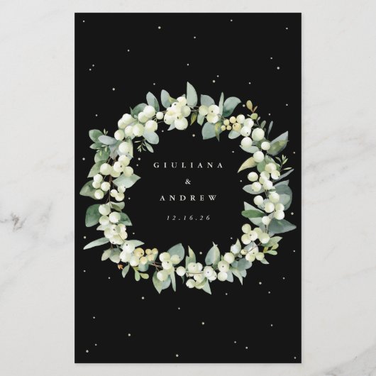 Zwarte sneeuwbes + eucalyptus 4 gangen bruiloft me (Achterkant)