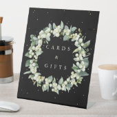 Zwarte sneeuwbes + eucalyptus Huwelijkscadeaus + K Reclamebord Met Voetstuk (Insitu)