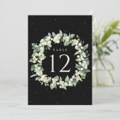 Zwarte Sneeuwbes+Eucalyptus Kersttafel Nummer (Staand voorkant)