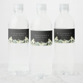 Zwarte Sneeuwbes+Eucalyptus Winter Bruidsdouche Waterfles Etiket (Flessen)