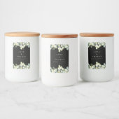 Zwarte sneeuwbes + eucalyptus winter bruiloft voedselcontainer etiket (Flessen)