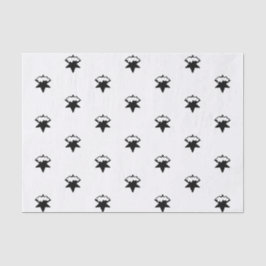 Zwarte sneeuwkraan, witte achtergrond tissuepapier