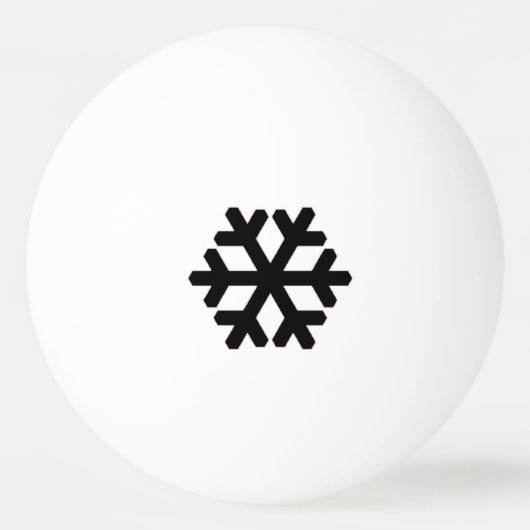 Zwarte Sneeuwvlok Pingpongbal (Voorkant)