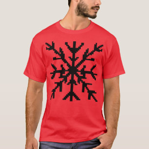 Zwarte sneeuwvlok pixel art t-shirt