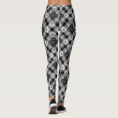 Zwarte sneeuwvlok Plaid Kerstmis Leggings (Achterkant)