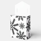 Zwarte sneeuwvlokken bedankdoosjes (Geopend)