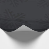 Zwarte Sneeuwvlokken Chic Trendy Vakantie Kerstmis Cadeaupapier (Hoek)