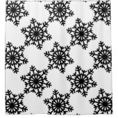 Zwarte sneeuwvlokken douchegordijn (Voorkant)